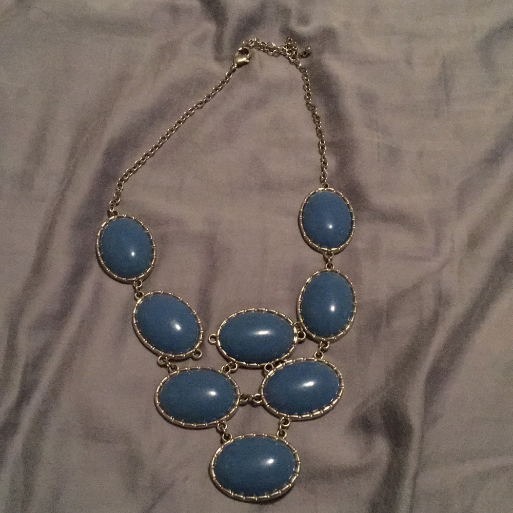 Blue stone statement necklace